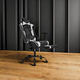 Ergonomic Gaming Chair With Lumbar Support Footrest White - Crafted Creator