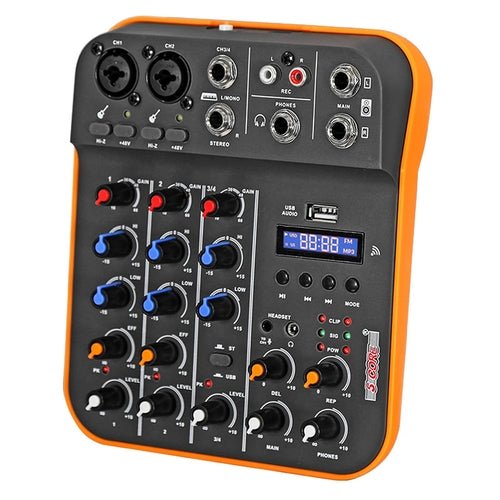 Audio Mixer 4 Channel DJ Equipment with Bluetooth USB Sound Board - Crafted Creator