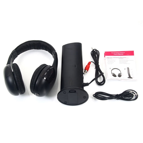 5 In 1 Wireless Headphones For MP3 PC And TV Black Perfect For Sports Running Driving And Hands Free Calls
