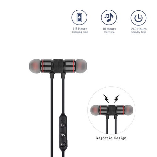 Wireless Bluetooth 4.0 Headphones Sports Black