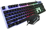 Paquete de teclado y ratón Jedel GK100 blanco para juegos, con cable USB, teclado retroiluminado RGB de 104 teclas con teclas multimedia