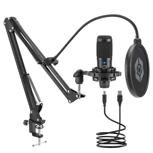 Studio Condenser USB Microphone Kit for Computer PC High Resolution 192kHz 24 Bit Sound Quality