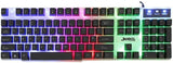 Paquete de teclado y ratón Jedel GK100 blanco para juegos, con cable USB, teclado retroiluminado RGB de 104 teclas con teclas multimedia