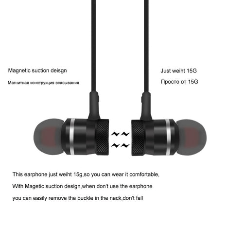 Wireless Bluetooth 4.0 Headphones Sports Black
