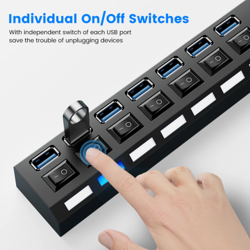 USB 3 0 Hub 4 Port Or 7 Port USB Splitter Multiport Expansion For Data Transfer Not Charging Optional Power Adapter