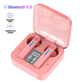 LED Bluetooth Earphones TWS Wireless Earbuds With Microphone Five Point Two EDR Long Range 18m
