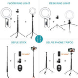 Metal Bracket Selfie Stick Bluetooth Set Ring Light with Gimbal - Crafted Creator