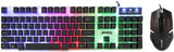 Paquete de teclado y ratón Jedel GK100 blanco para juegos, con cable USB, teclado retroiluminado RGB de 104 teclas con teclas multimedia