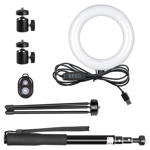 Metal Bracket Selfie Stick Bluetooth Set Ring Light with Gimbal - Crafted Creator
