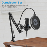 Studio Condenser USB Microphone Kit for Computer PC High Resolution 192kHz 24 Bit Sound Quality