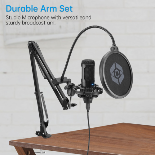 Studio Condenser USB Microphone Kit for Computer PC High Resolution 192kHz 24 Bit Sound Quality