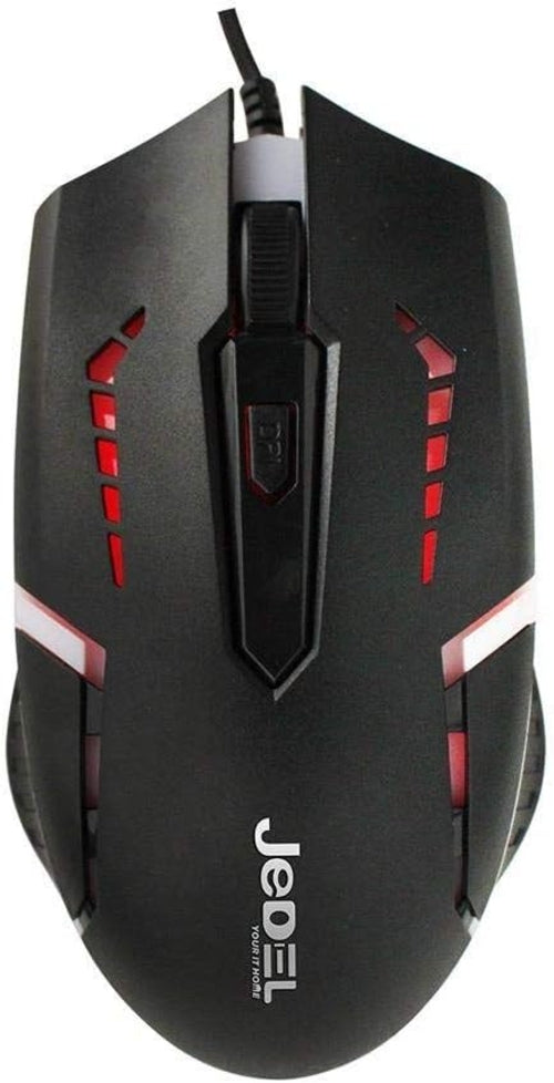 Jedel GK100 White Gaming Keyboard and Mouse Bundle USB Wired 104 Key RGB Backlit Keyboard With Media Keys
