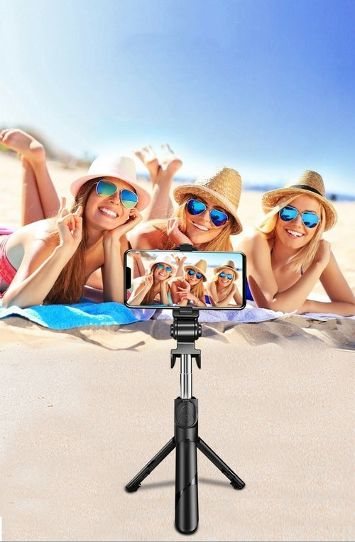 3 In 1 Tripod Bluetooth Selfie Stick With Fill Light For Smartphone Aluminum Retractable Extendable Handle Stable Mount
