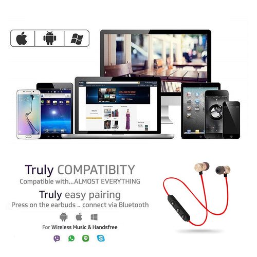 Wireless Bluetooth 4.0 Headphones Sports Black