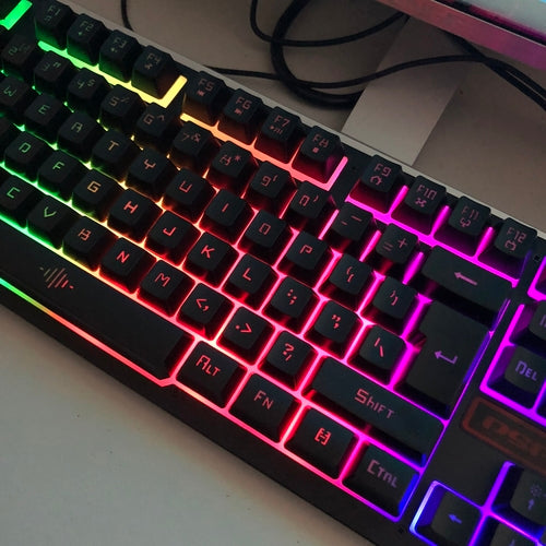 Black LED Backlit Gaming Keyboard For PC With Durable Keys And Fast Response Time