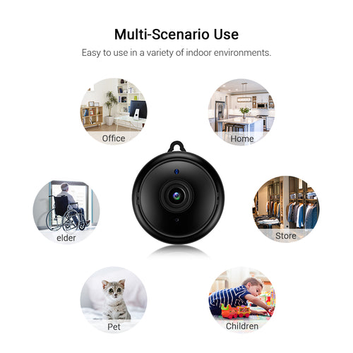 WiFi Camera With Stand And Memory Card Night Vision Two Way Audio Motion Detection Plug And Play HD Lens