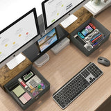 Soporte Elevador Ergonómico Doble Para Monitor Con Dos Cajones Para Una Cómoda Organización Del Espacio De Trabajo