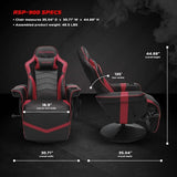 900 Gaming Recliner Red With Adjustable Leg Rest Cupholder