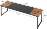 80 Inch Rustic Brown And Black Gaming Desk With Storage - Crafted Creator