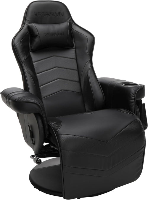 900 Gaming Recliner Black With Adjustable Leg Rest Cupholder