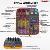5 Core Audio Mixer 4 Channel DJ Equipment with Bluetooth USB Sound - Crafted Creator