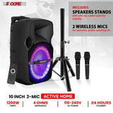 5Core 10 inch PA Portable Bluetooth Party Speaker Karaoke Boombox + 2 Mics - Crafted Creator