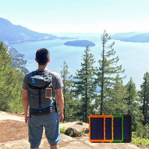 Roaming Solar Power Bank 6000mAh Dual USB Ports Rugged Water Resistant Charger For Phone And Tablet