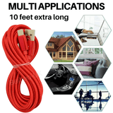 PBG 5-Port LED Wall Charger & 4 XL 10FT iPhone Charging Cables - Crafted Creator